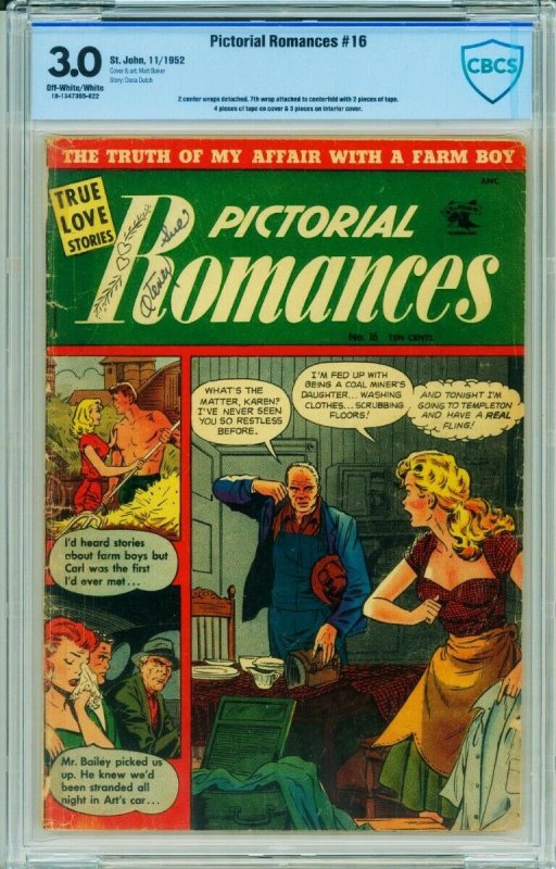 PICTORIAL ROMANCES #16 CBCS 3.0-1953-ST JOHN-MATT BAKER