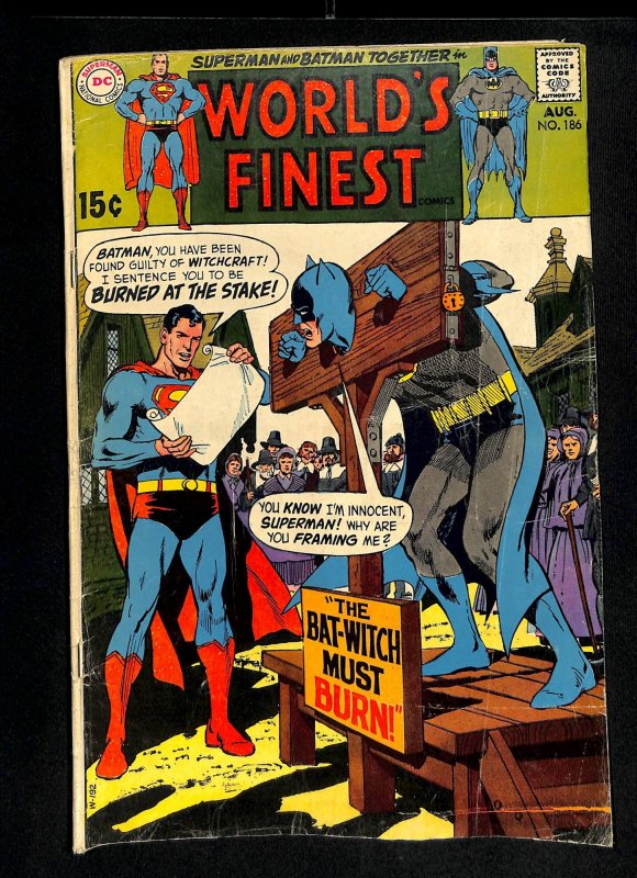 World's Finest Comics #186 Batman Superman!