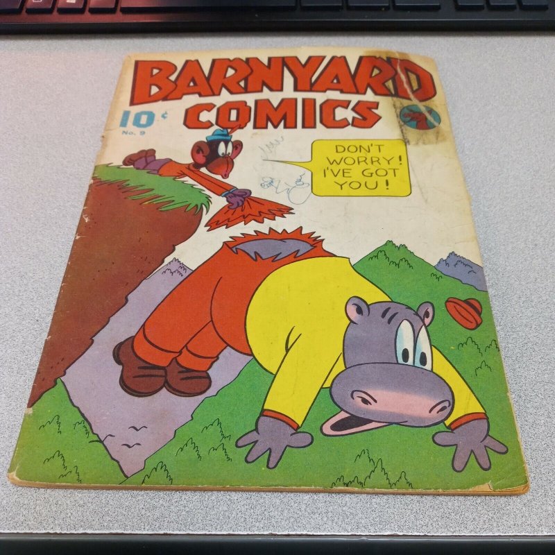 Barnyard 9 1946 Nedor comic funny animals-violent stories-wacky cover golden age