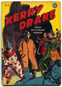 Kerry Drake Comics #2 1944- Clown cover- Golden Age Crime FN-