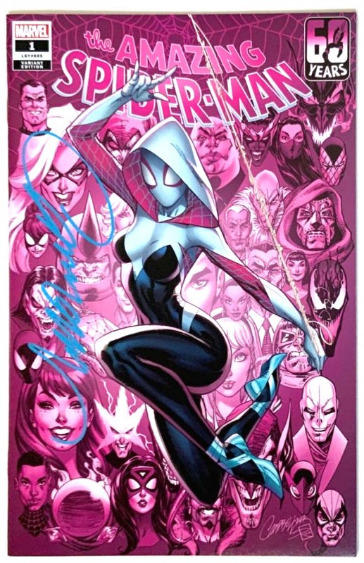 THE AMAZING SPIDER-MAN #1 (2022) J.SCOTT CAMPBELL SIGNED  7 COVERS SET W/COA NM.