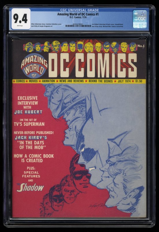 Amazing World of DC Comics (1974) #1 CGC NM 9.4 White Pages