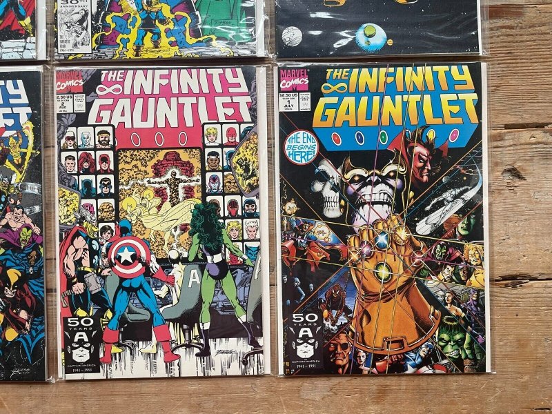 The Infinity Gauntlet Complete Marvel Comics Ser # 1 2 3 4 5 6 NM Thanos 12 J871