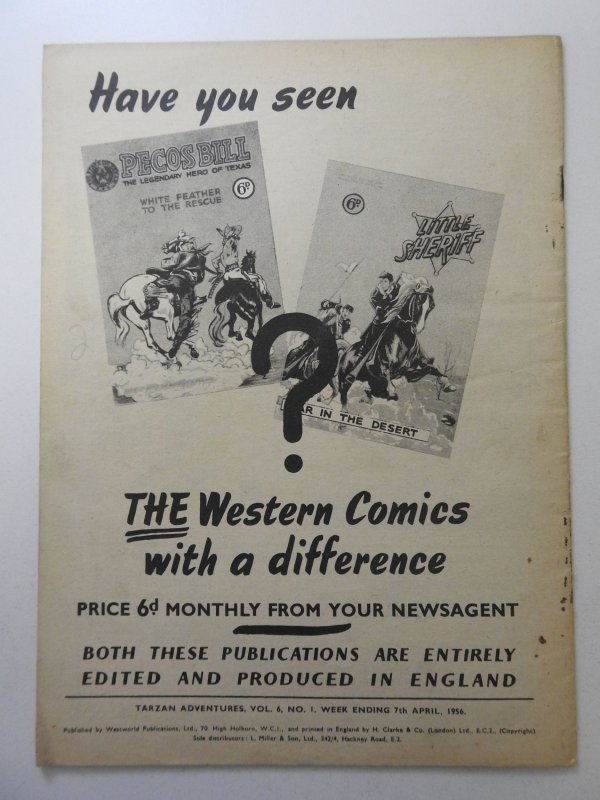 Tarzan Adventures Vol 6 #1 Great Covers Sharp VG/Fine Condition!