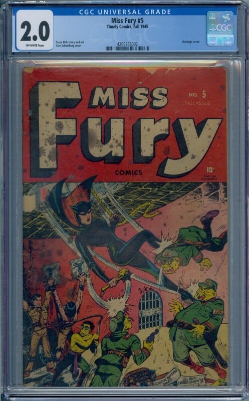 MISS FURY #5 CGC 2.0 BONDAGE COVER ALEX SCHOMBURG