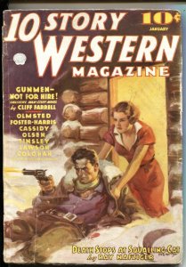 10 STORY WESTERN----FIRST ISSUE----JAN 1936----GUNFIGHT COVER BY DON HEWITT--...