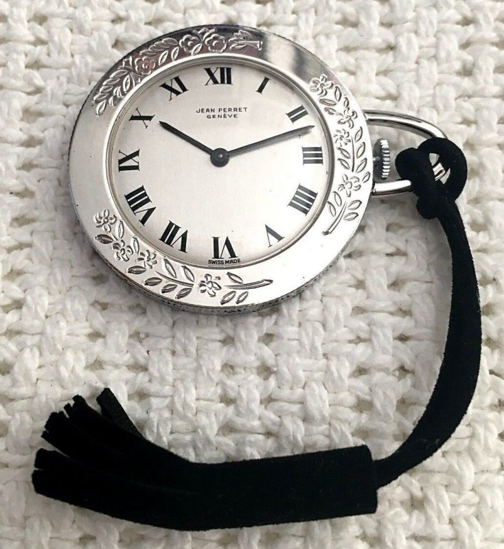 RARE Jean Perret SILVER DOLLAR Pocket Watch (w/cover) - CHECK THE PICS!!!