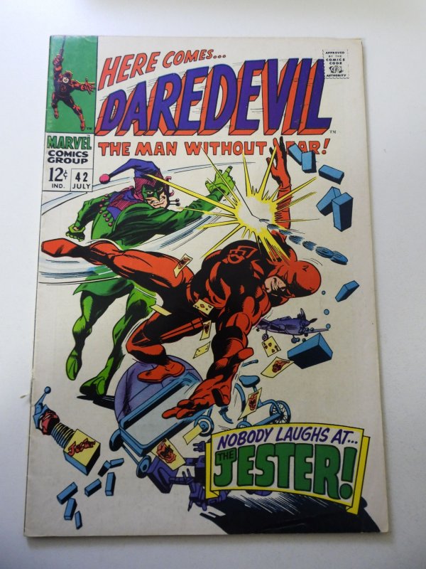 Daredevil #42 (1968) 1st app of Jester! VG Cond cover detached at one staple