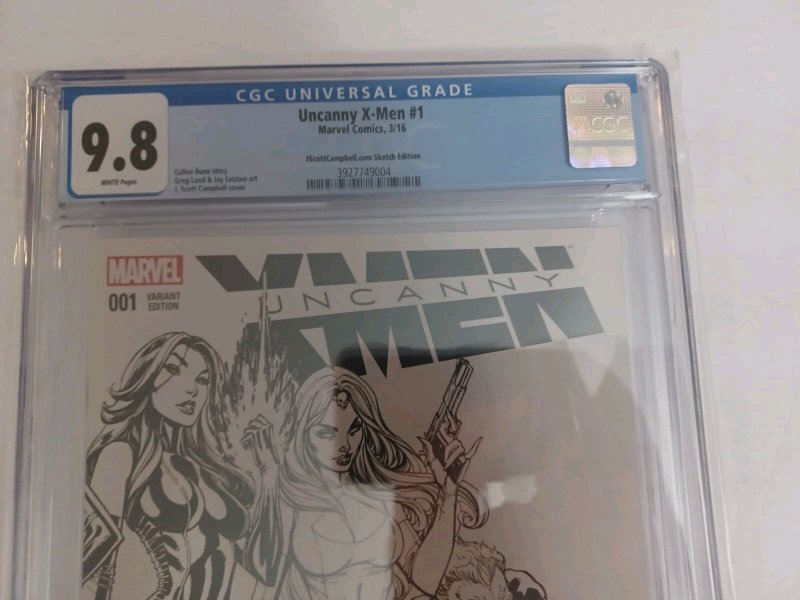 Uncanny X-Men #1 J Scott Campbell Sketch Variant - Rogue - 2016 - CGC 9.8