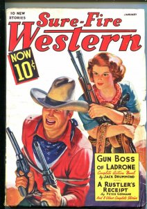 SURE-FIRE WESTERN 01/1939-ACE-BOUND GUNMAN-WESTERN PULP THRILLS-fn minus