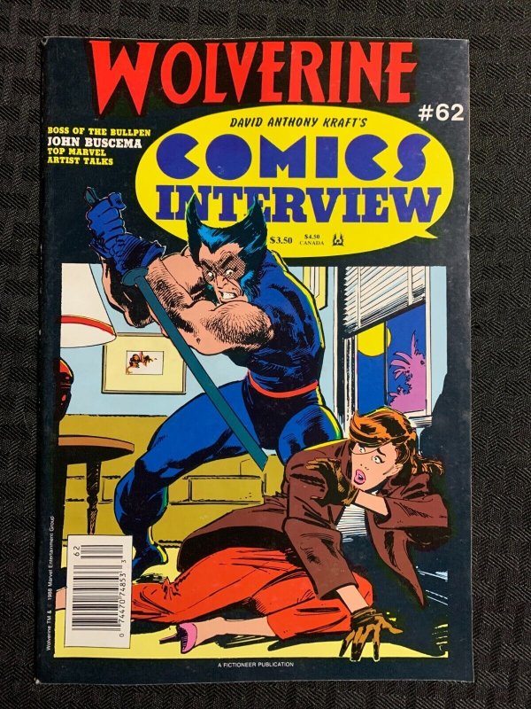1988 COMICS INTERVIEW #62 FN 6.0 John Buscema / Wolverine