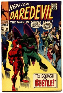 DAREDEVIL #34 1967-MARVEL COMICS-BEETLE-GENE COLAN- VF/NM 
