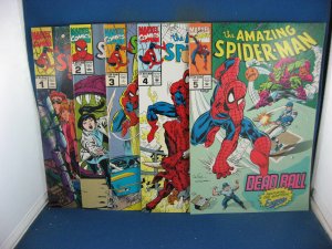 AMAZING SPIDERMAN SKATING ON THIN ICE 1-5 COMPLETE VF NM 1990 MARVEL