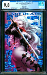 Lady Death Imperial Requiem #1 Kendrick Lim Mega Foil Ed. Coffin CGC 9.8