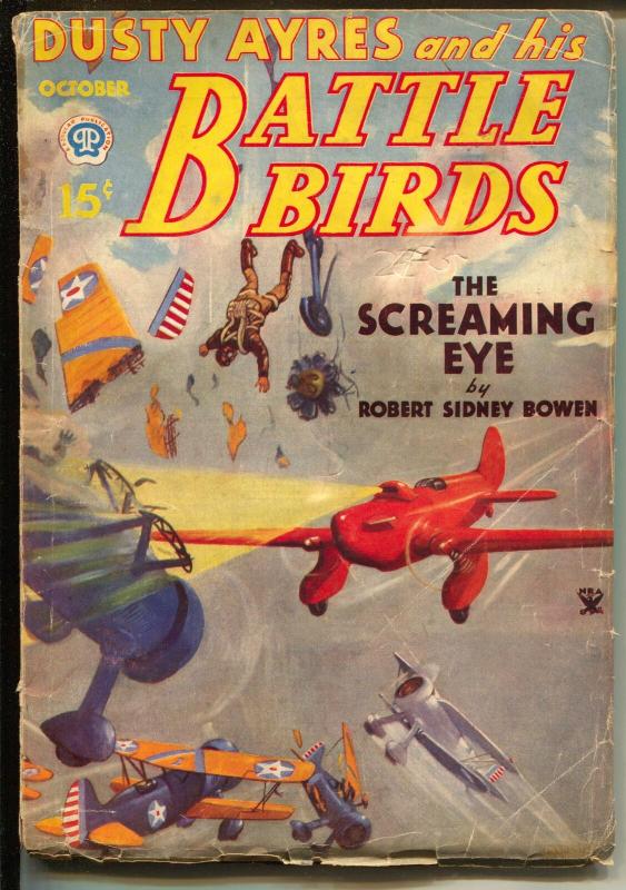 Dusty Ayres and His Battle Birds 10/1934-fantasy air war pulp hero-VG