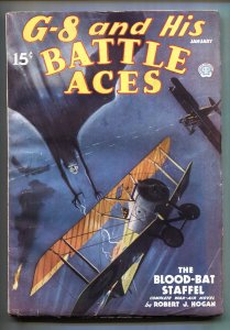 G-8 and His battle Aces 1/1936-Horror weird menace cover-Rare Pulp Magazine