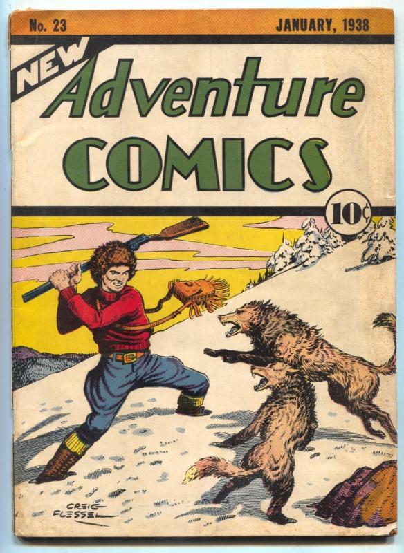 New Adventure Comics #23-1938-Creig Flessel- RARE EARLY DC-  VG with small glue