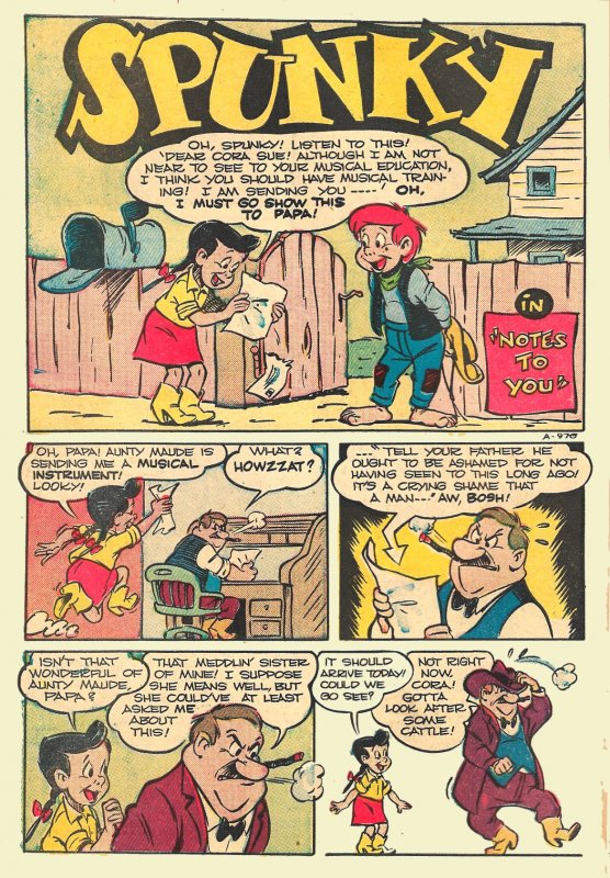 SPUNKY JUNIOR COWBOY #4 (Sept1950) 5.5 FN- JACK BRADBURY's Talking Horse Stanley