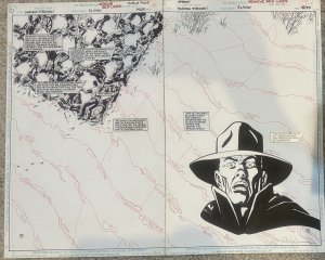 THE SHADOW STRIKES #31 PG 14-15 ORIGINAL ROD WHIGHAM COMIC ART PAGE! SIGNED!