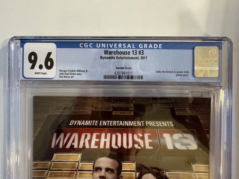 WAREHOUSE 13 #3 CGC 9.6 Variant - Only 2 in CGC CENSUS Dynamite Entertain (2011)
