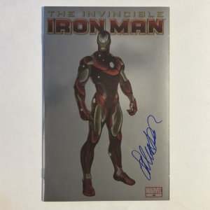 Invincible Iron Man 25 2010 Signed by Salvador Larocca Foil Variant Marvel VF