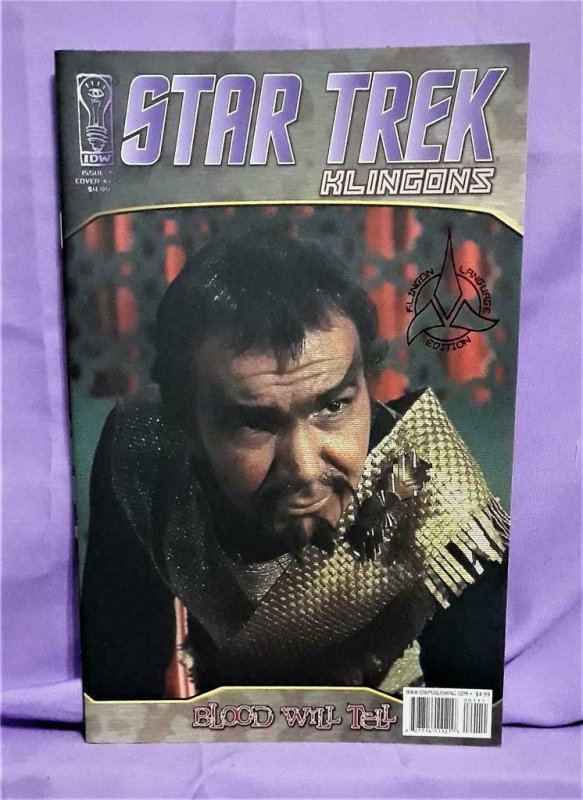 STAR TREK KLINGONS Blood Will Tell #1 RI Photo Cvr Klingon Language (IDW, 2007)! 