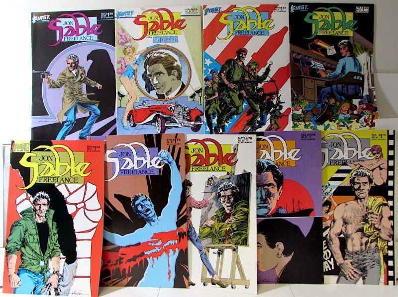 Jon Sable Freelance Lot 9 #29, 30, 32, 33, 34, 35, 36, 43, 44 1985 First Comics