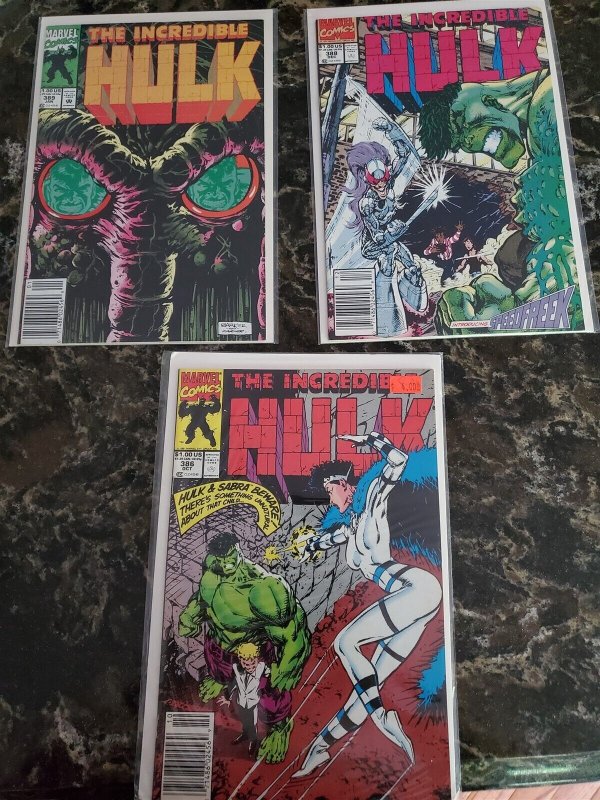 INCREDIBLE HULK, THE #386, 388, 389 Marvel (92) Condition AVG NM