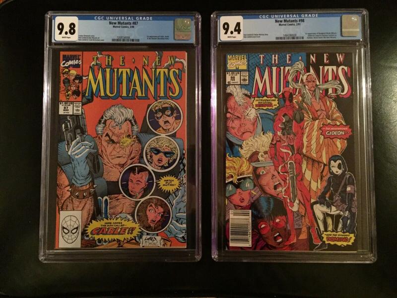 New Mutants 98 and 87 CGC 9.8, 9.4