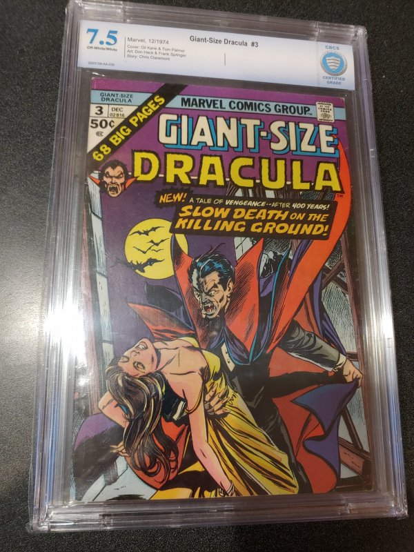 GIANT-SIZE DRACULA #3 CBCS 7.5 GIL KANE COVER CHRIS CLAREMONT STORY