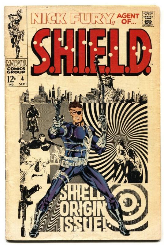 NICK FURY, AGENT OF SHIELD #4 comic book 1968- Marvel Steranko