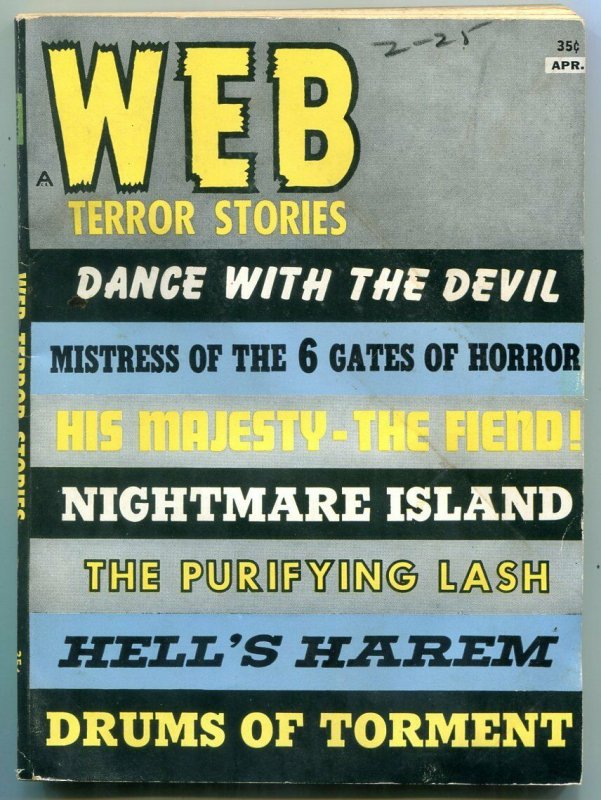 Web Terror Tales Pulp April 1964- Dance with the Devil VG