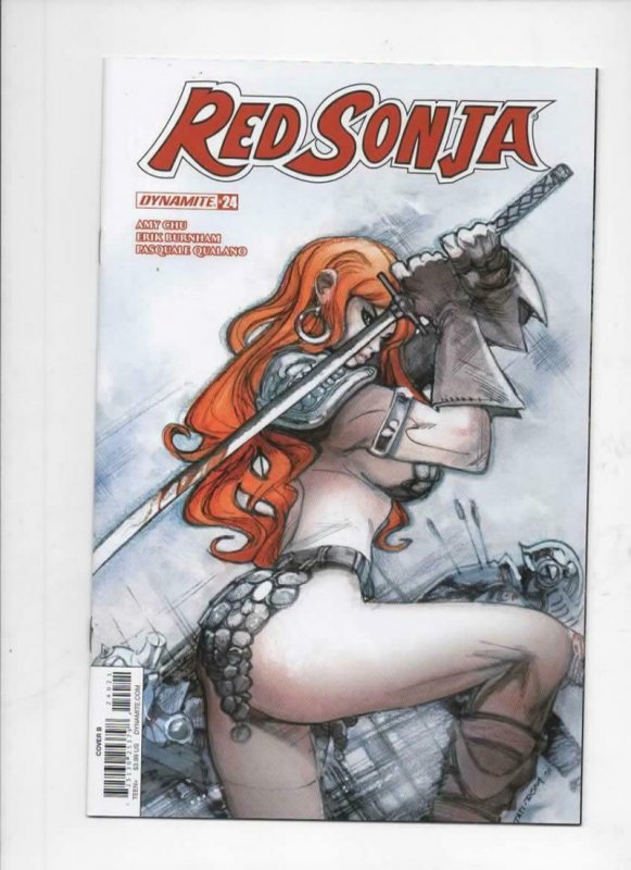 RED SONJA #24 B, NM-, She-Devil, Vol 4, Moritat, 2017 2018, more RS in store