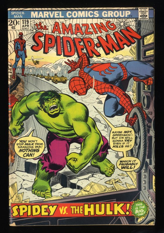 Amazing Spider-Man #119 VG/FN 5.0 Vs Incredible Hulk!