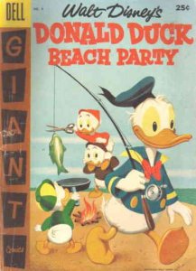Donald Duck Beach Party (Walt Disney's ) #4 FAIR ; Dell | low grade comic 1957