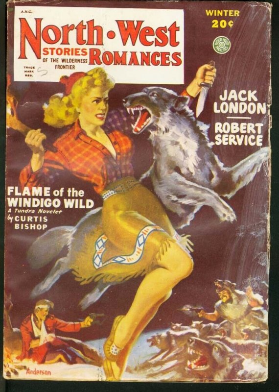 NORTH WEST ROMANCES 1948 WIN-VIOLENT DOG ATTACK! VG