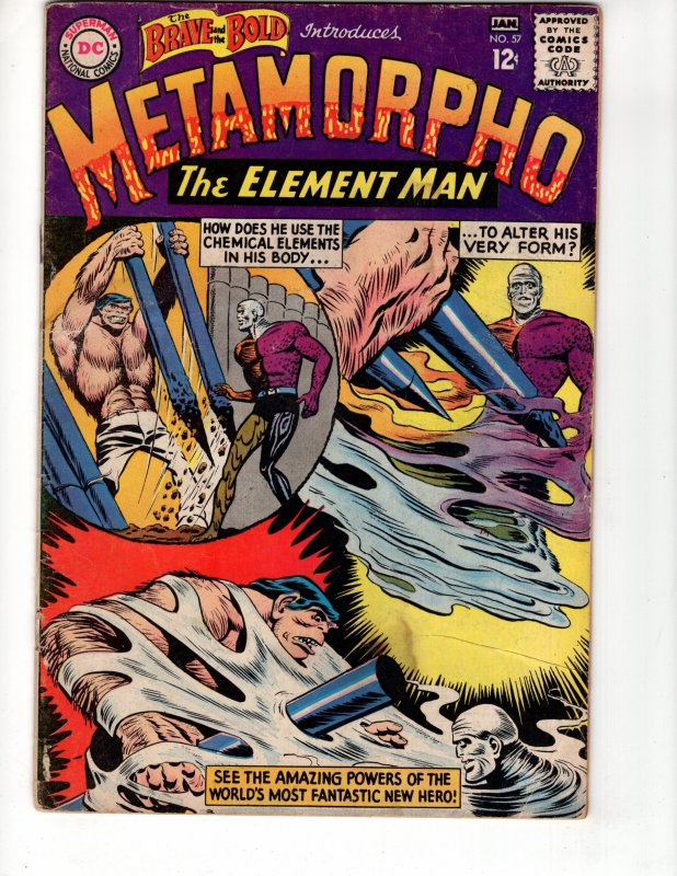 The Brave and the Bold #57 (1965) 1st Appearance of METAMORPHO !!!  / ID#NN