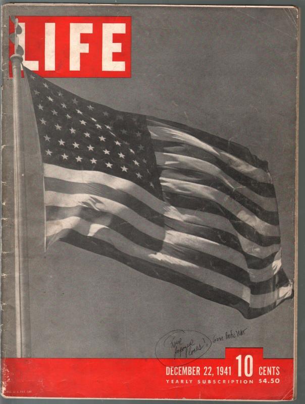 Life 12/22/1941-Remember Pearl Harbor-American Flag-WWII issue-VG