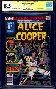 Marvel Premiere #50 CGC SS 8.5 signed Alice Cooper 1st APPEARANCE IN COMIC BOOK