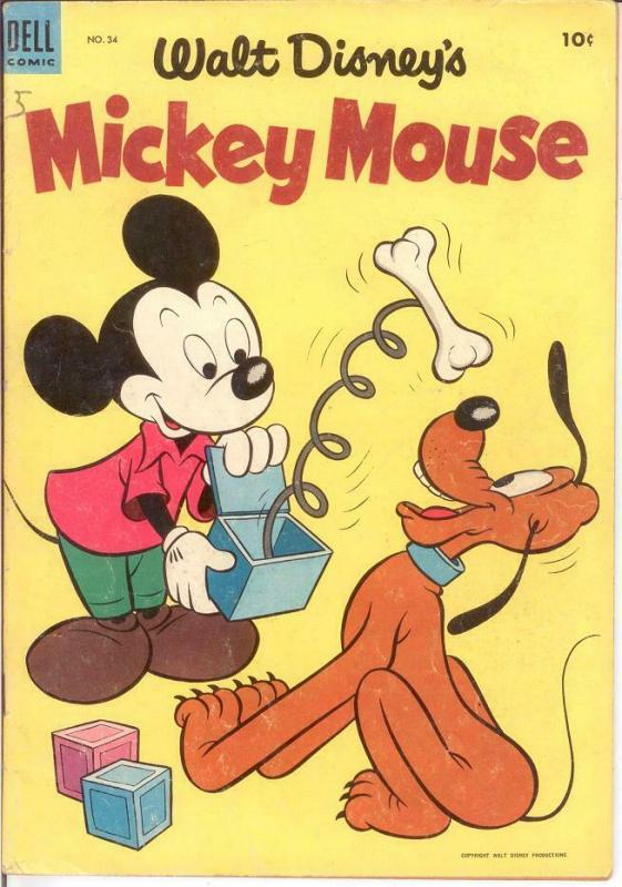MICKEY MOUSE 34 VG-F Mar. 1954 COMICS BOOK