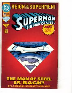 9 DC Comics Man Of Steel 1 5 22 Superman 1 78 Adventures 500 (2) 501 Action NP6