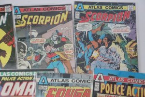 Atlas Comics Lot of  7 Scorpion Lomax Cougar Police Action