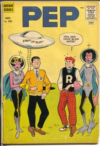 Pep #151 1961-Archie-flying saucer cover-aliens-Betty-Veronica-VG