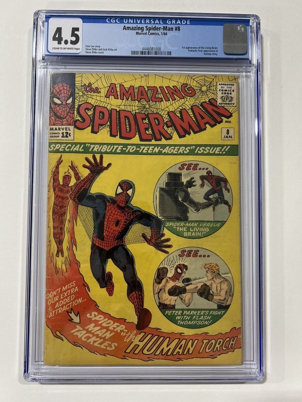 Amazing Spider-Man 8 1964 Cgc 4.5 Crm/ow pages Marvel Comics