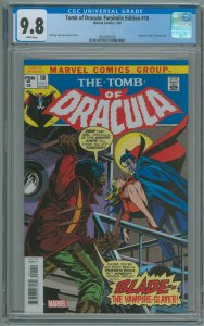 Tomb of Dracula #10: Facsimile Edition (2020) CGC 9.8! White Pages!