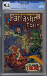 FANTASTIC FOUR #65 CGC 9.4 1ST RONAN THE ACCUSER