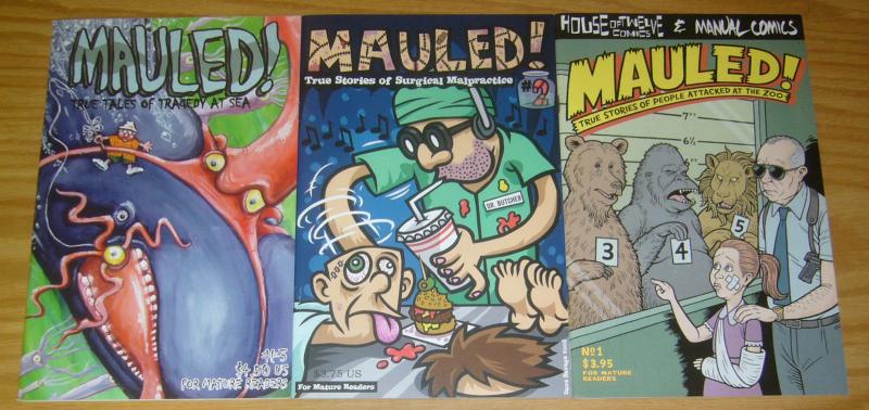 Mauled #1-3 VF/NM complete series TRUE STORIES SURGICAL MALPRACTICE zoo attack 