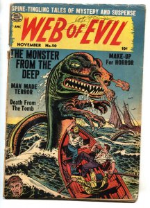 Web of Evil #20 -- 1954 -- Golden Age horror comic book -- Sea Monster -- Good