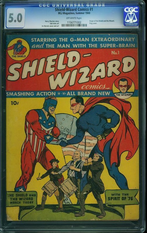 SHIELD-WIZARD COMICS #1 (1940) CGC 7.5 VF-