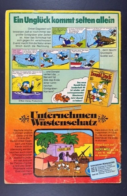 Walt Disney’s Micky Maus #19 (1977) GERMAN LANGUAGE